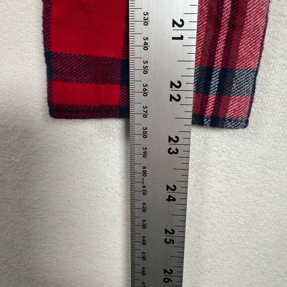 Woolrich Women’s Plaid Flannel Shirt Size Large Red Blue White Cotton - Picture 12 of 12